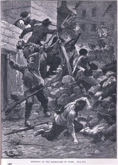 Fighting at the barricade AD 1847 by Gordon Frederick Browne